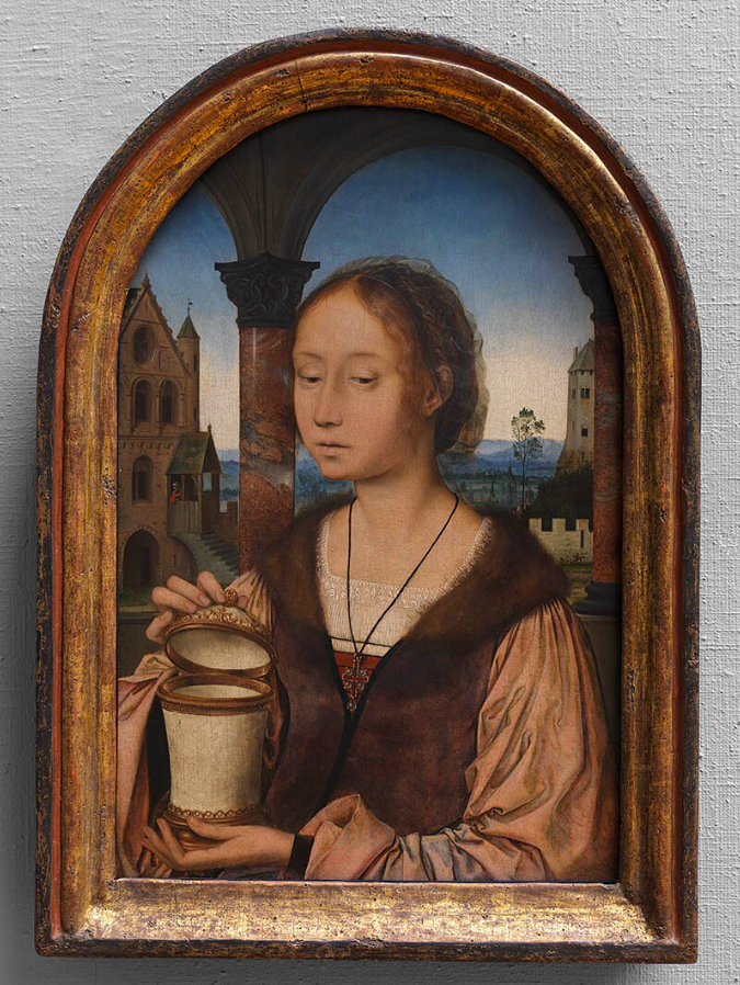 Quinten Metsys, Heilige Maria Magdalena, 1514-1524. Olieverf op paneel, 49,9 x 30,2 cm. Antwerpen, KMSKA, inv. nr. 243.