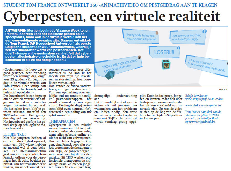 Online pesten virtual reality