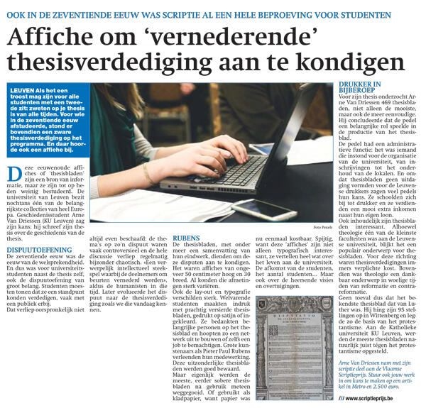 Thesisverdedigingen in Metro