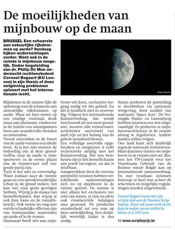 Metro: mijnbouw op de maan