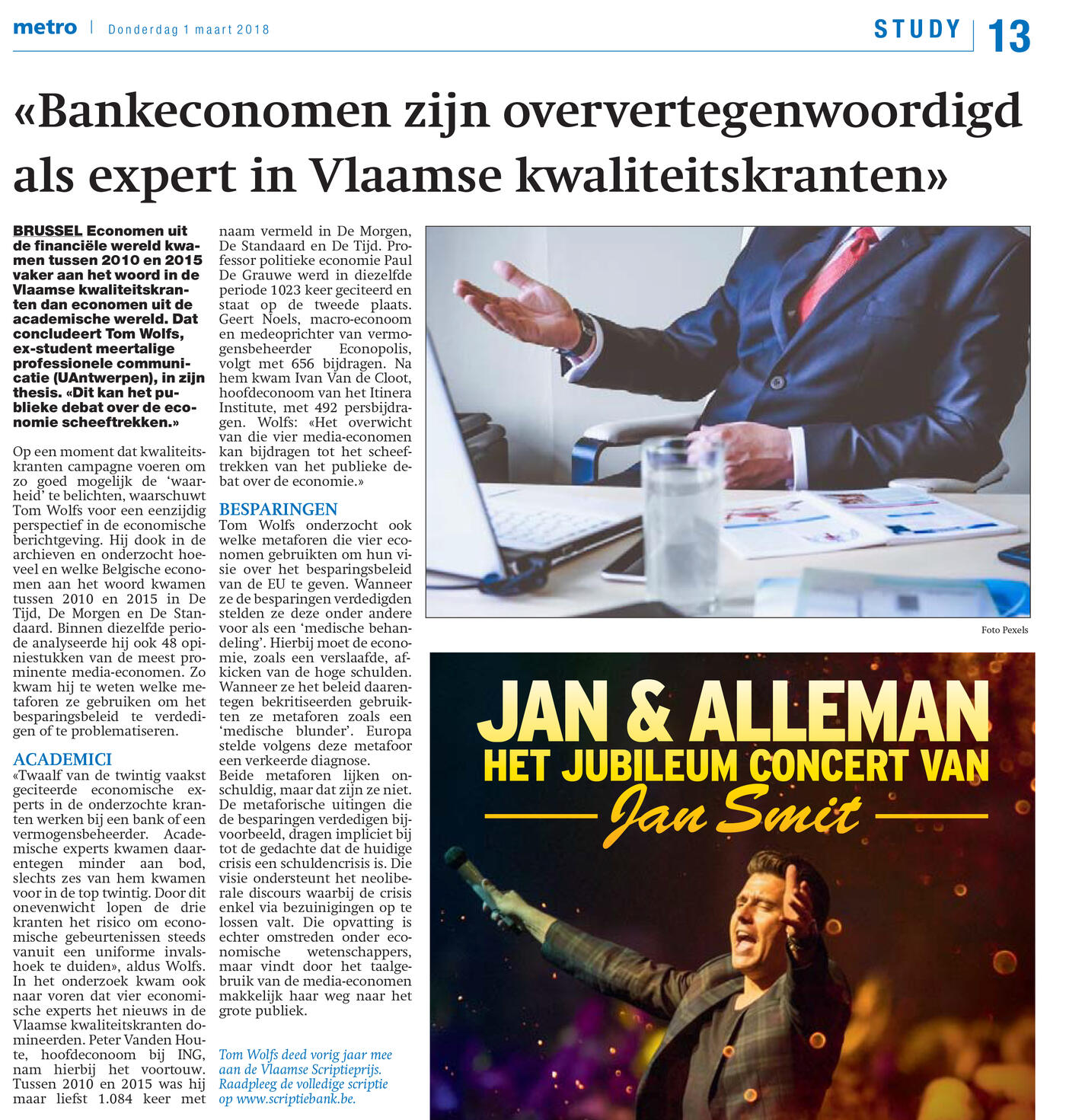 Metro-artikel Tom Wolfs