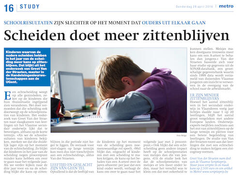 Metro-artikel Scheiden doet meer zittenblijven