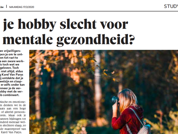 Is je hobby slecht voor je mentale gezondheid?